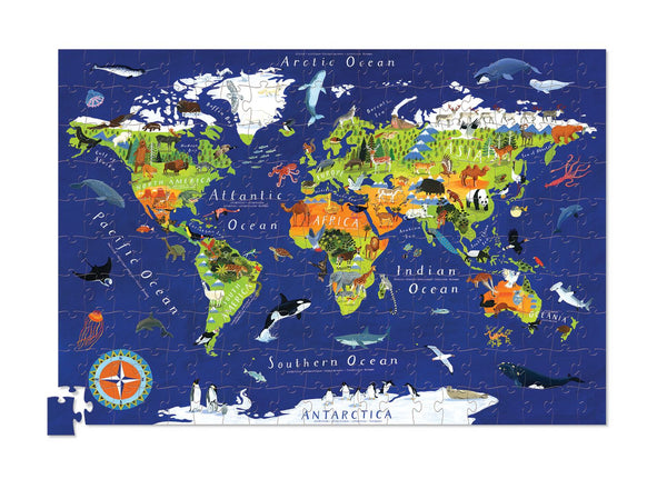 World Animal Tube Puzzle + Poster 200 pc