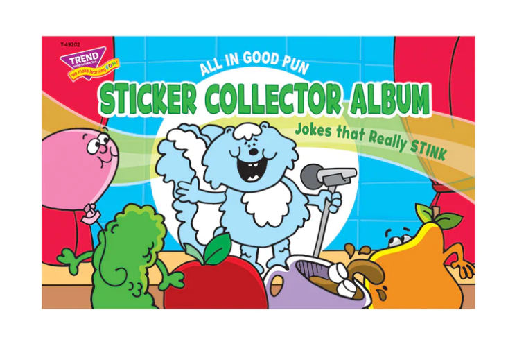 All in Good Pun Sticker Collector Album 16 pp 8.5inx5.5in