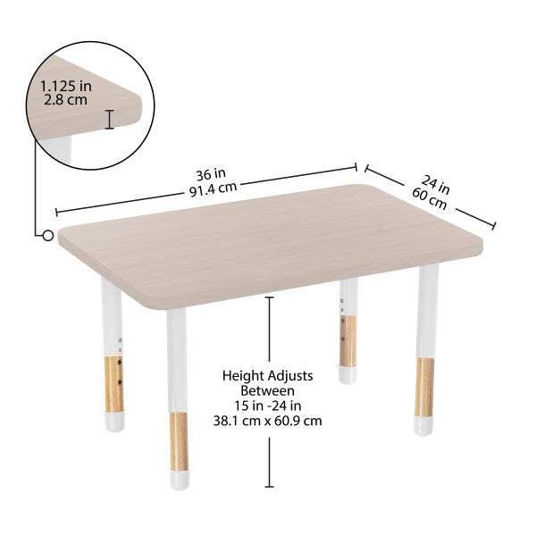 Rectangle Asian Sand Activity Table with Chunky Wood & Steel Table Legs