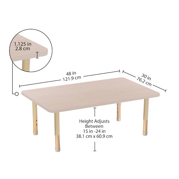 Rectangle Asian Sand Activity Table with Chunky Wood & Steel Table Legs