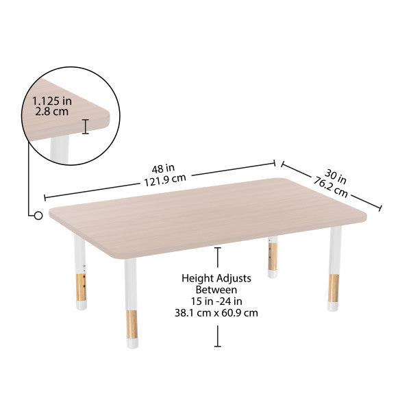Rectangle Asian Sand Activity Table with Chunky Wood & Steel Table Legs