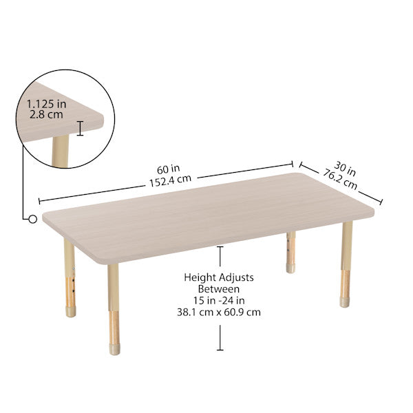 Rectangle Asian Sand Activity Table with Chunky Wood & Steel Table Legs
