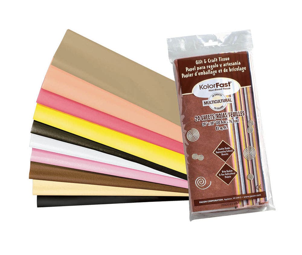 Assorted 20 x 30 Multicultural Tissue Paper 20 Sheets
