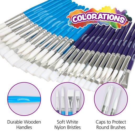 Assorted Paintbrush Classpack Set of 40