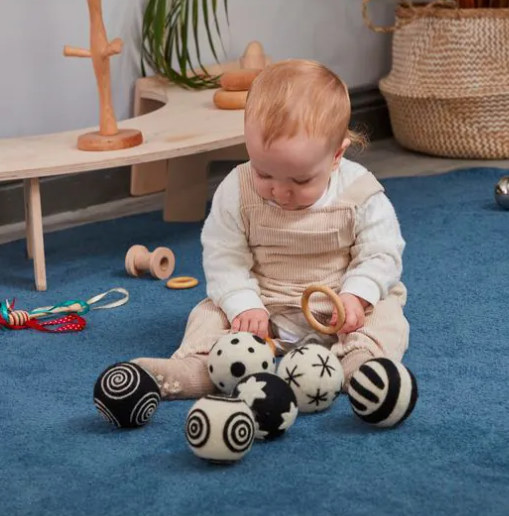 Cosy Baby Pattern Balls Black & White