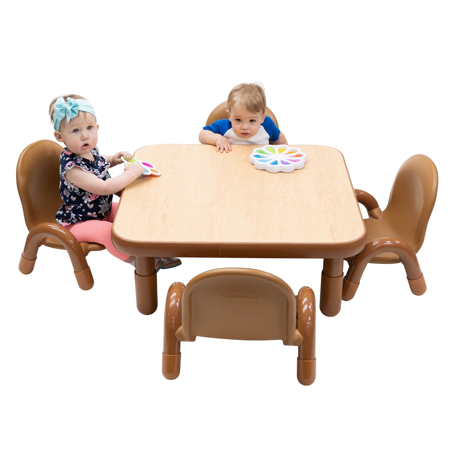 Baseline Toddler 30 Square Table and Chair Set Natural Wood