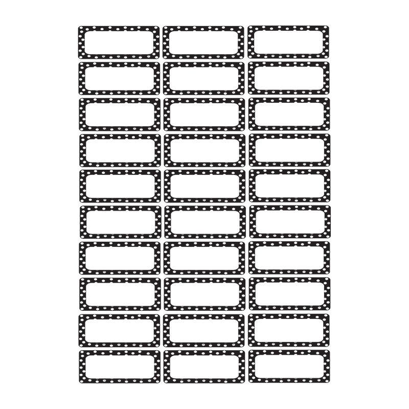 Magnetic Small Foam Nameplates & Labels Black & White Dots 3