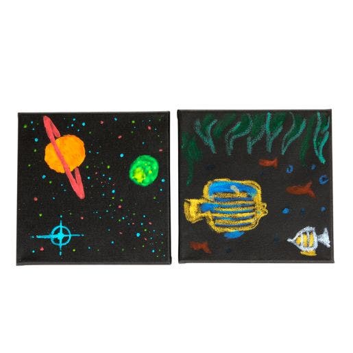 Black Stretched Canvas 8 X 8 3pk