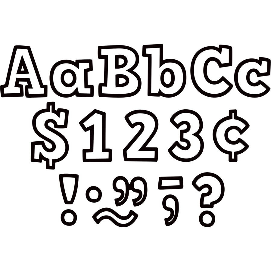 Black & White Bold Block 4in Letters Combo Pack