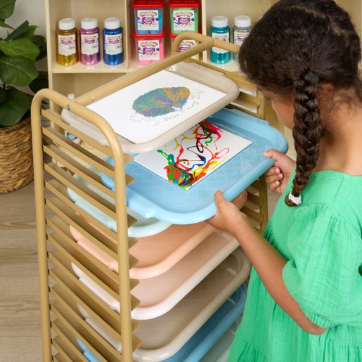 Boho Mobile Art Rack with 10 Tough Art Trays