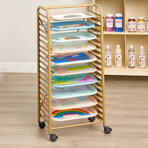 Boho Mobile Art Rack with 10 Tough Art Trays