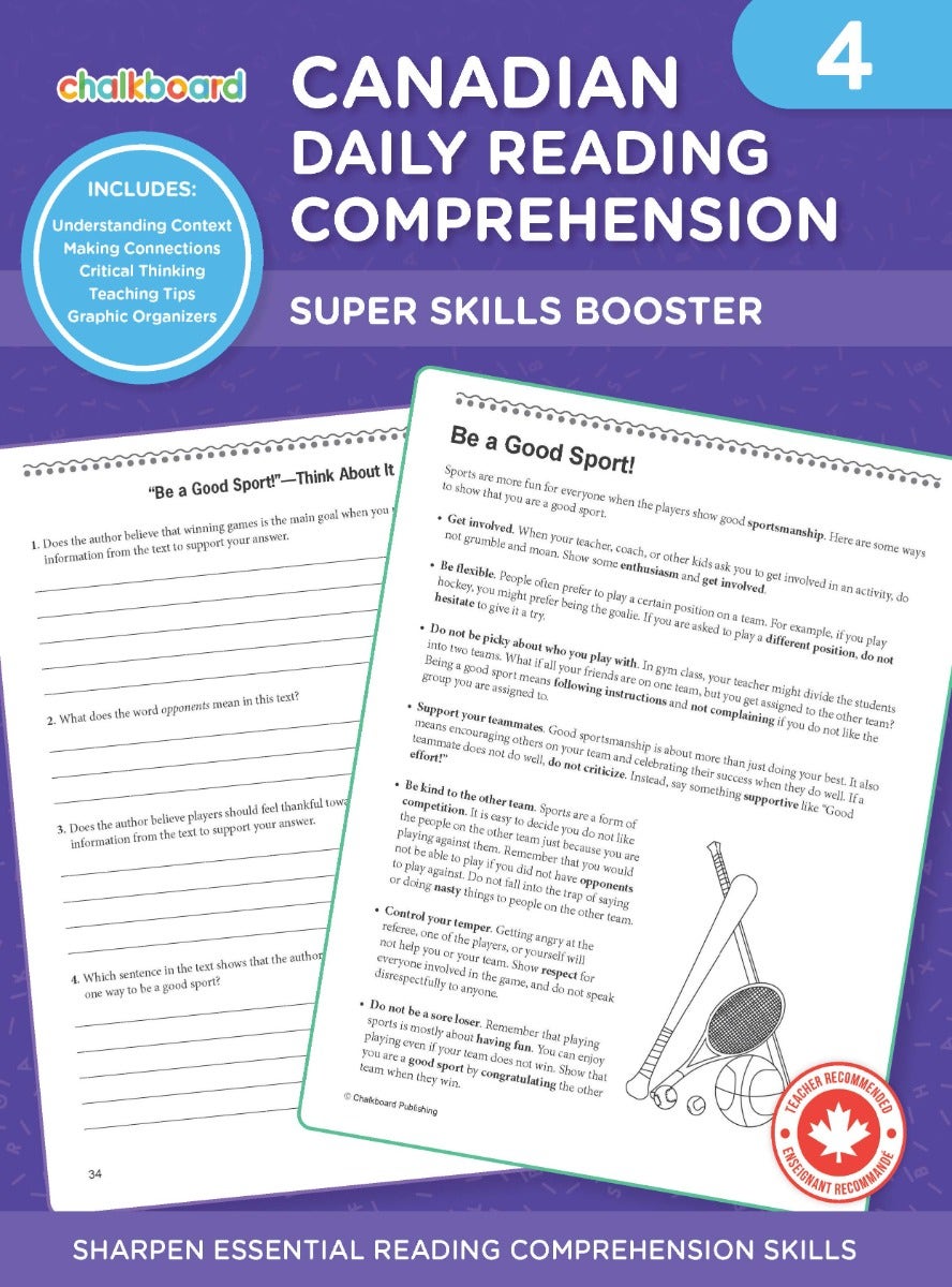 Canadian Daily Reading Comprehension 4 Ebook