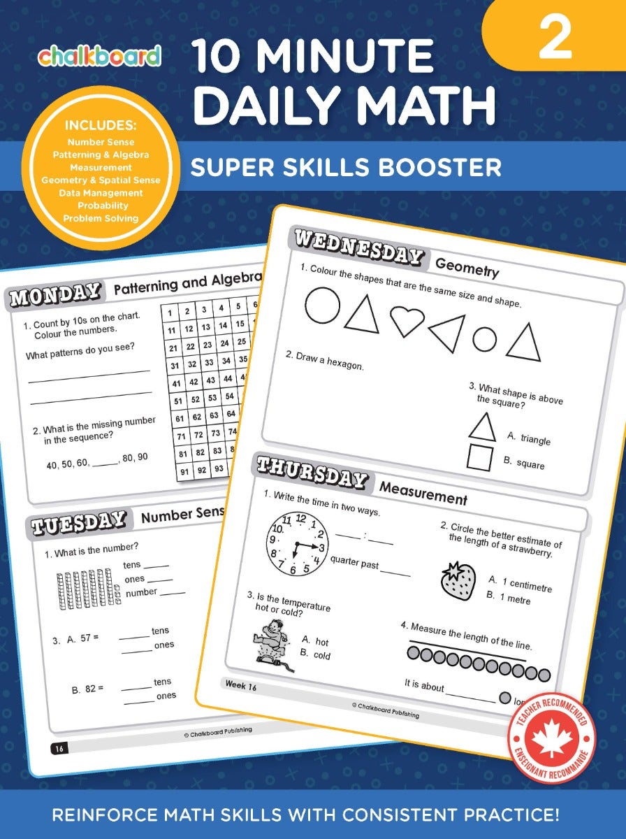 Canadian 10 Minute Daily Math Grade 2 Ebook