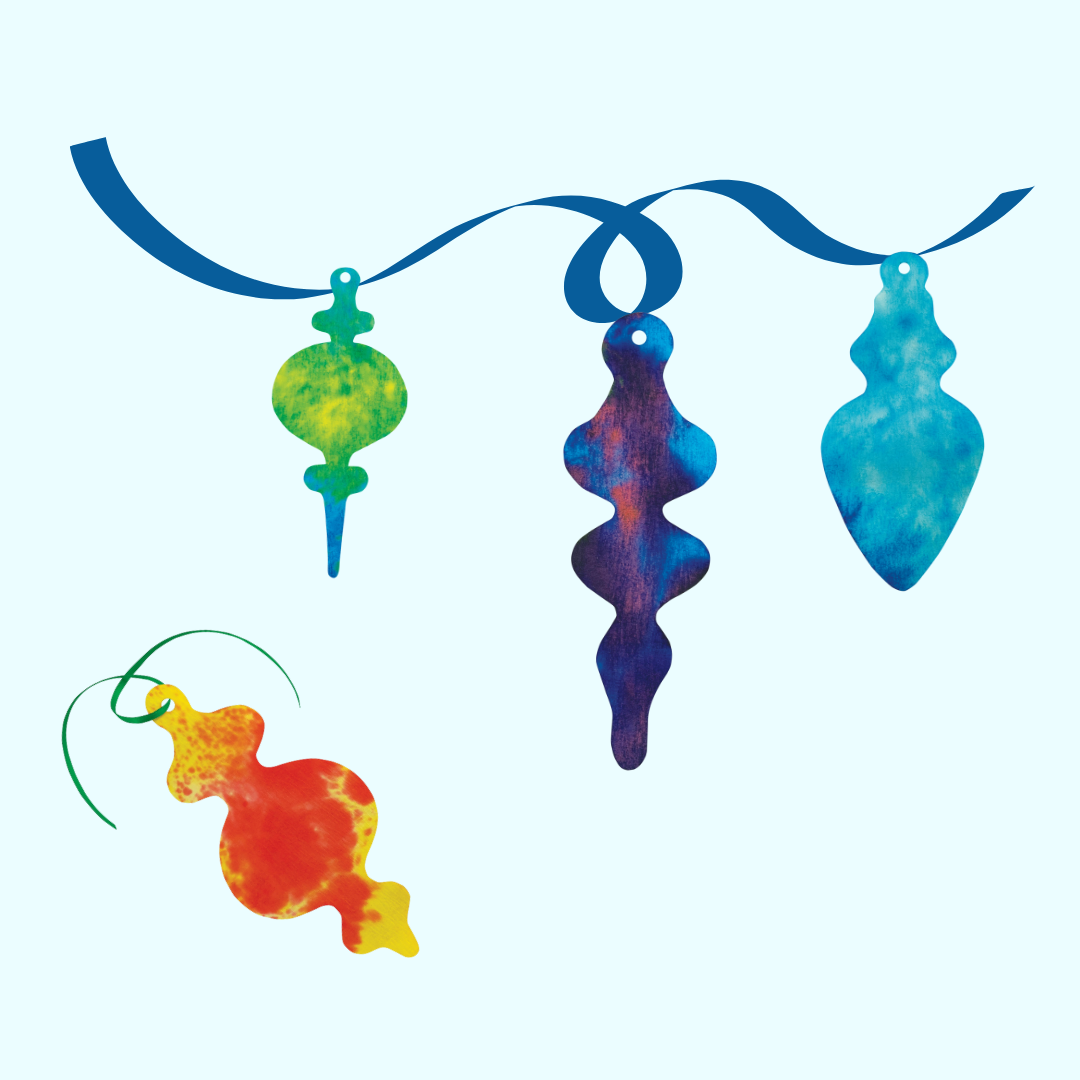 Color Diffusing Blots of Ornaments 40 pkg