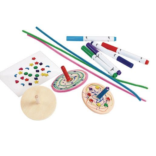 Whirling Wooden Tops Set of 24