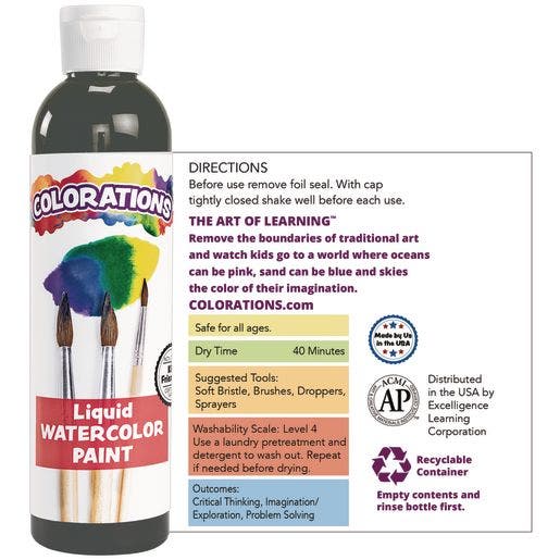 Colorations Liquid Watercolor 4 oz Rainbow Pack Set of 6