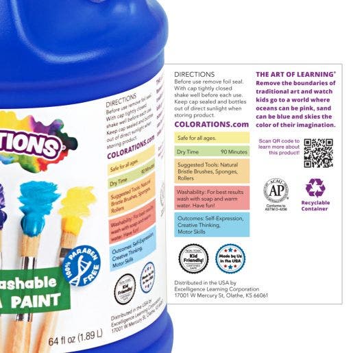 Colorations Simply Washable Tempera Paint 64 oz Collection