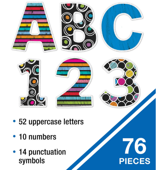 Colorful Chalkboard EZ Letters 4 inch