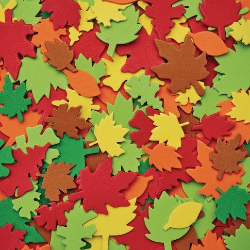 Colorful Foam Leaf Shapes 500 pcs