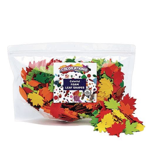 Colorful Foam Leaf Shapes 500 pcs