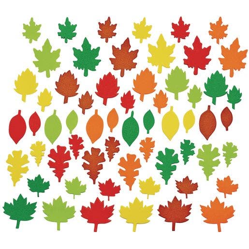 Colorful Foam Leaf Shapes 500 pcs