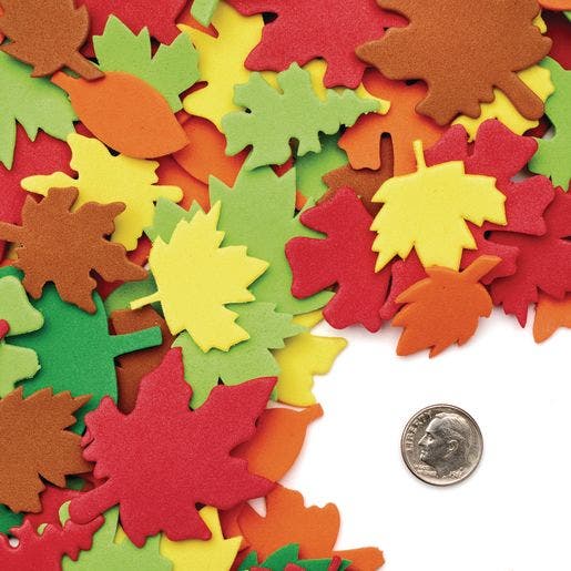 Colorful Foam Leaf Shapes 500 pcs