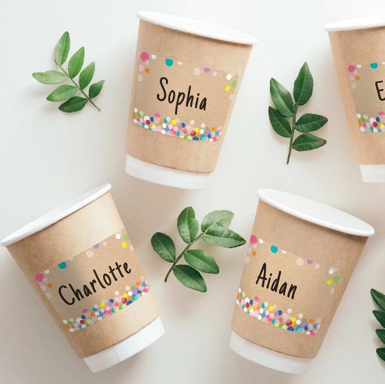 Colorful Kraft Bubbles Labels