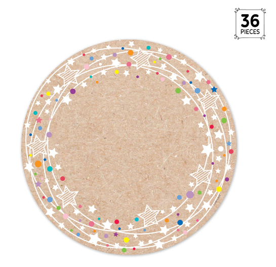Colorful Kraft Cards 6 Inch Designer Cut-Outs