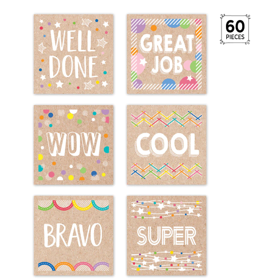 Colorful Kraft Rewards Reward Stickers