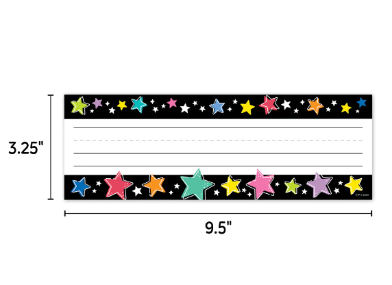 Colorful Stars On Black Name Plates
