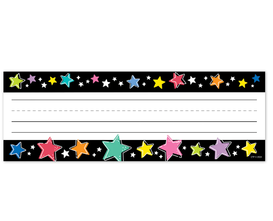 Colorful Stars On Black Name Plates