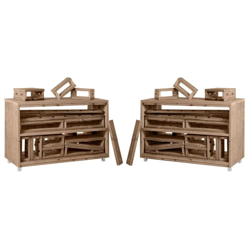 Complete 2 Big Block Trolleys and 50 Blocks Set