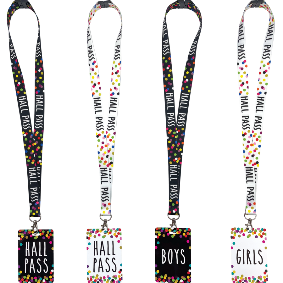Confetti Hall Pass Lanyards