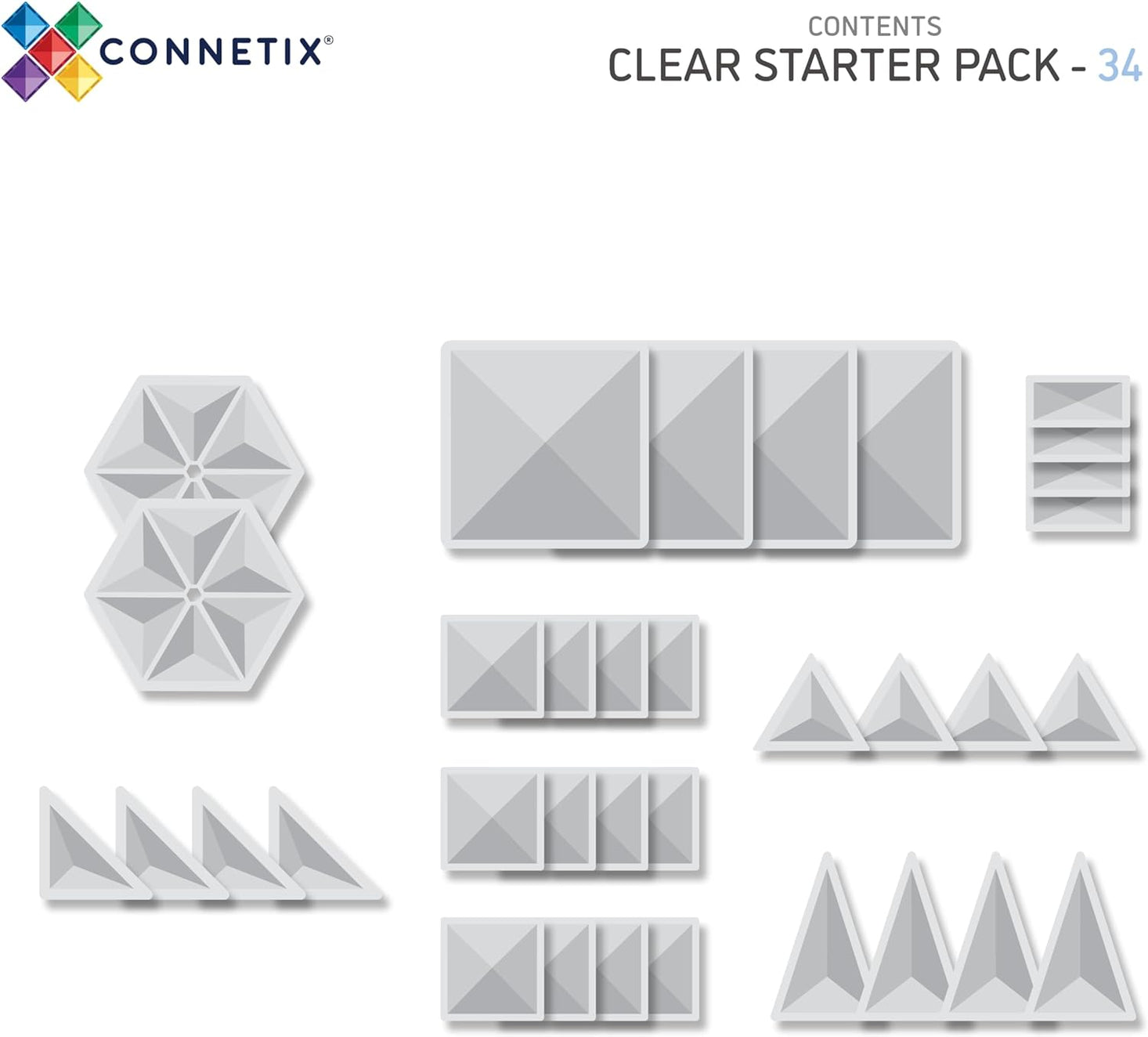Connetix Clear Starter Pack 34 pc