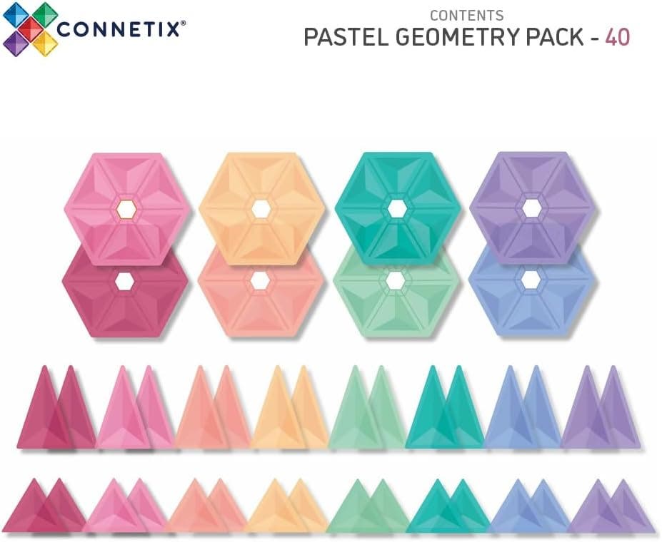 Connetix Pastel Geometry Pack 40 pc