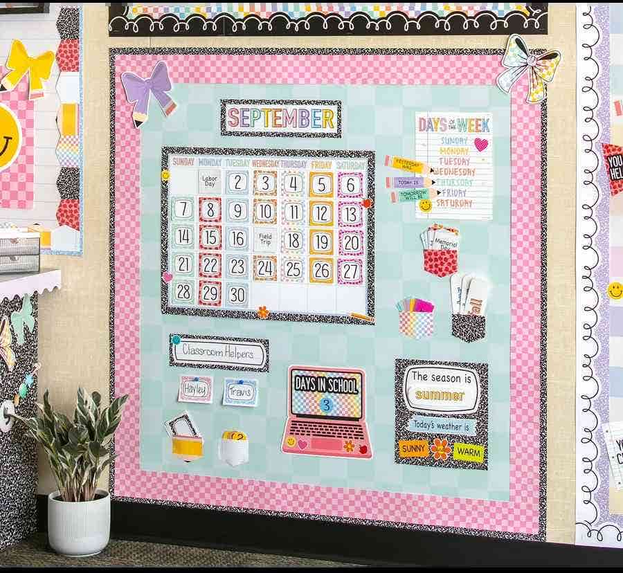 Cool for School Calendar Bulletin Board