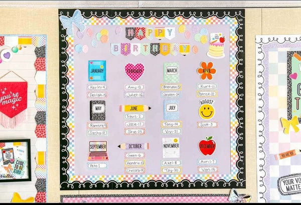 Cool for School Checkers Straight Border Trim