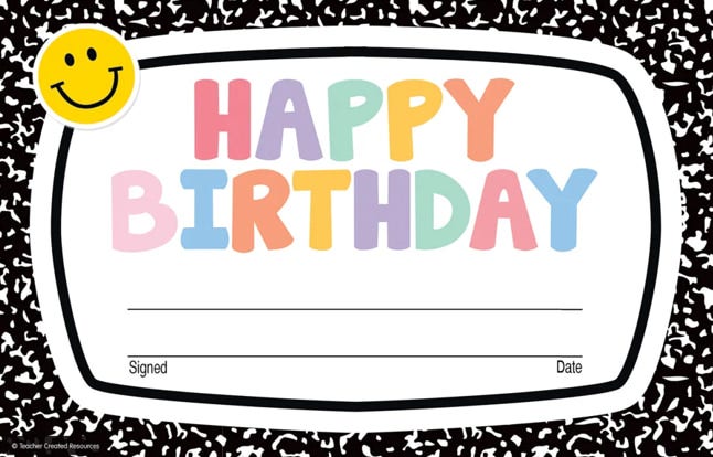 Cool for School Happy Birthday Awards