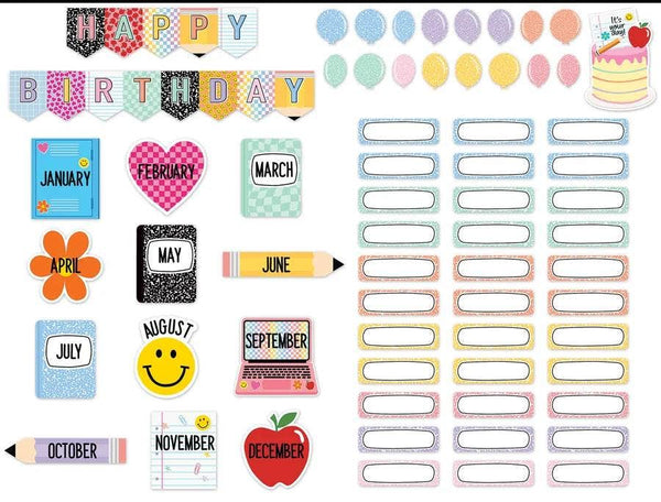 Cool for School Happy Birthday Mini Bulletin Board