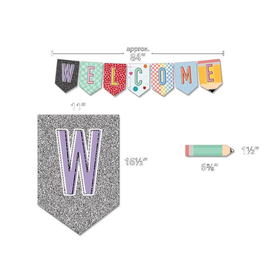 Cool for School Pennants Welcome Bulletin Board