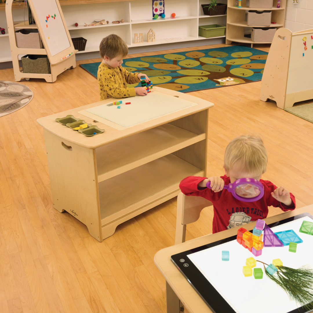 Seoras Birch Sensory Light Table with Clear Tubs Premium Model Preschool