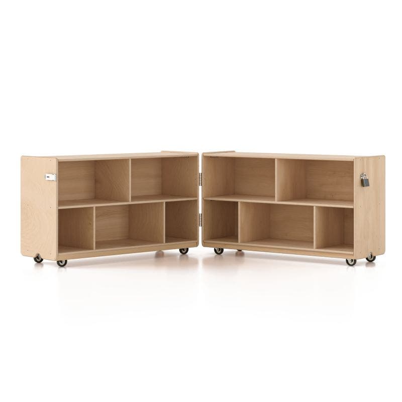 Woodlyn Tough & Low Folding Shelf with Vertical Dividers 46.75inL x 27inH