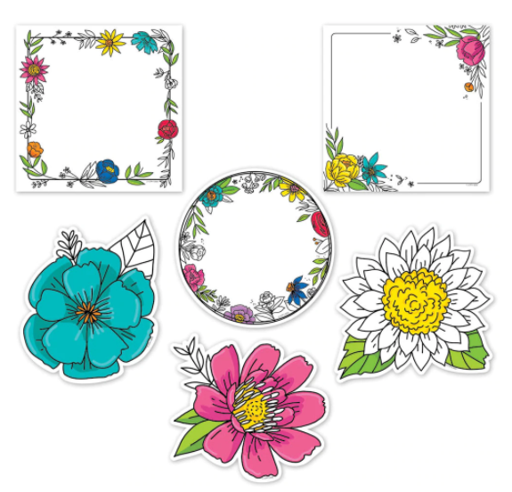 Doodly Blooms 6 Designer Cut Outs