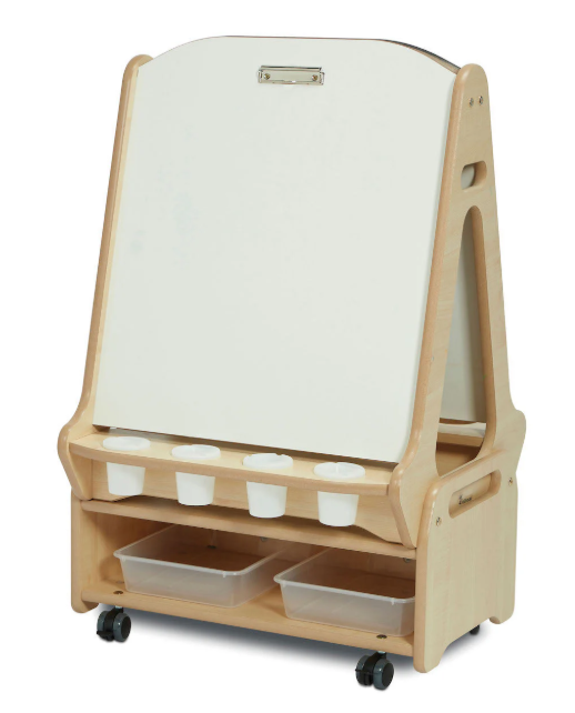 Double-sided 2 Station Easel with Low Storage Trolley Collection
