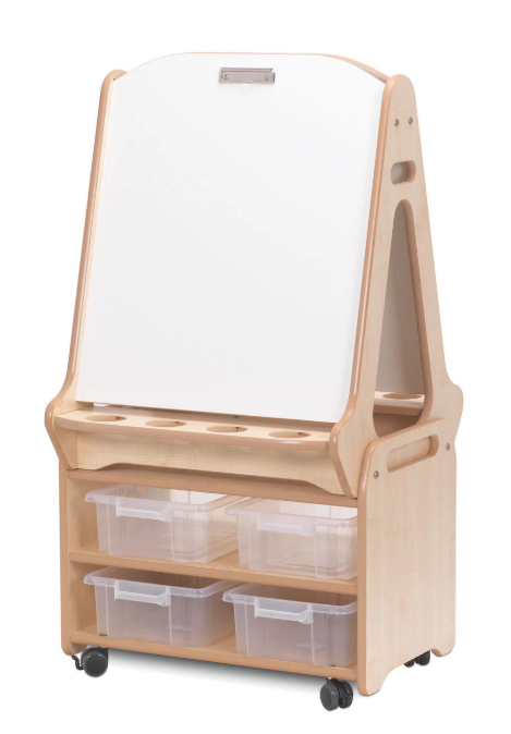Double-sided 2 Station Easel with Tall Storage Trolley Collection