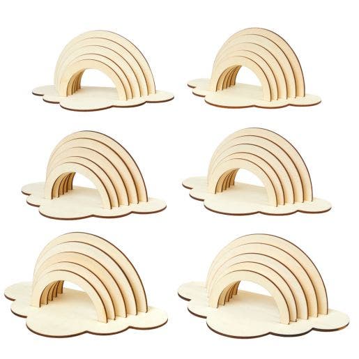 DYO Large Wood Rainbows 6 pc