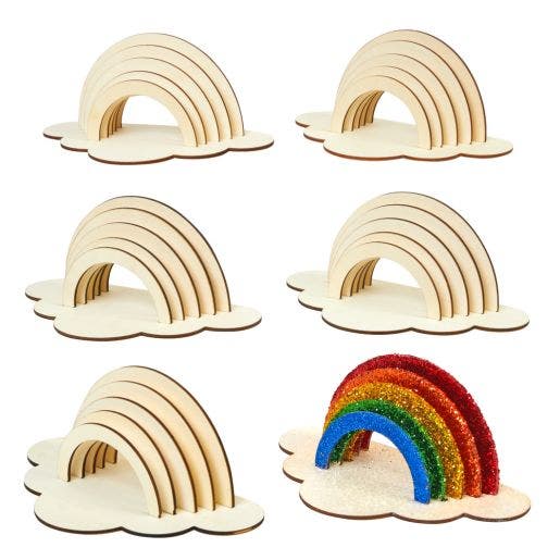 DYO Large Wood Rainbows 6 pc