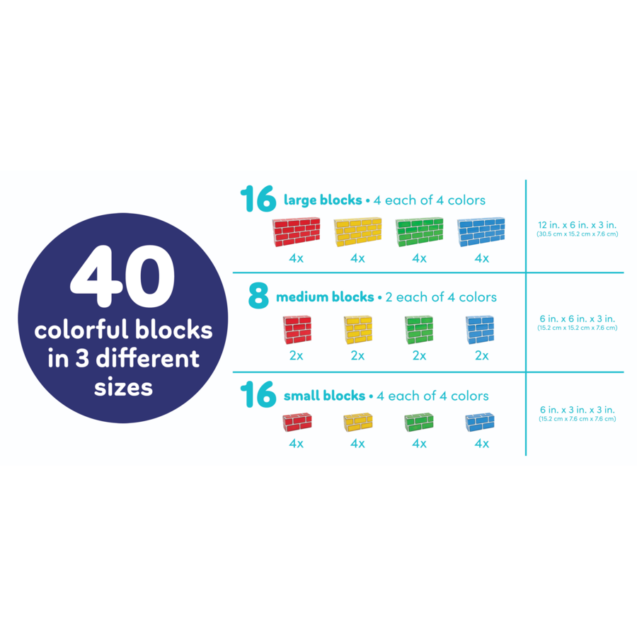 Easy-Stack Cardboard Blocks (40 Piece Set)