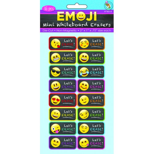Emojis Mini Whiteboard Erasers 16 pack