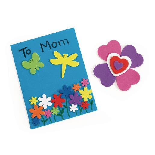 Flowers Hearts & Bug Foam Shapes 500 pc